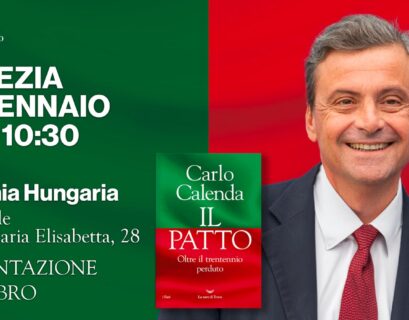 Il segretario di Azione, Carlo Calenda, presenta il suo nuovi libro "Il patto"