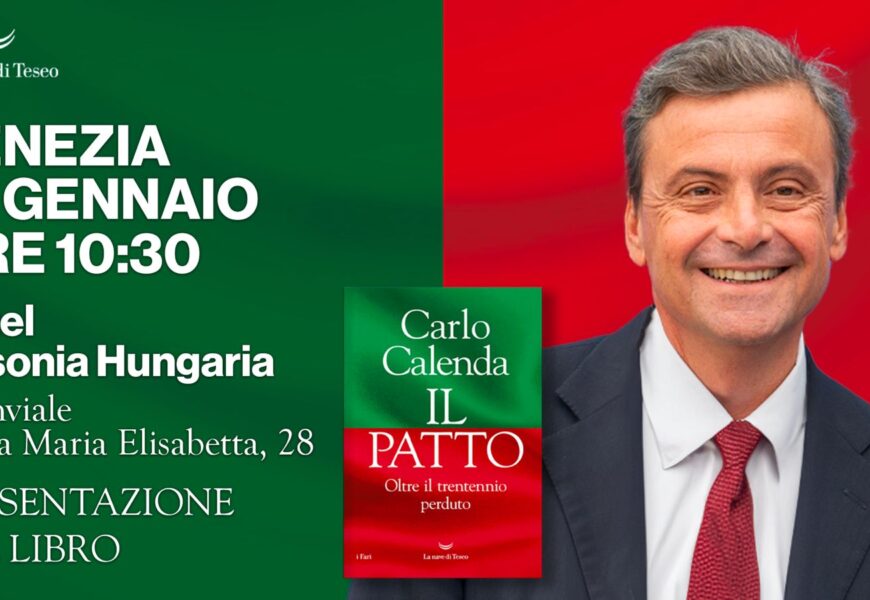 Il segretario di Azione, Carlo Calenda, presenta il suo nuovi libro "Il patto"